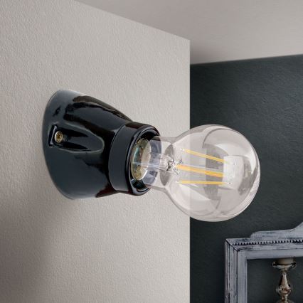 Vägglampa FROST 1xE27/60W/230V svart