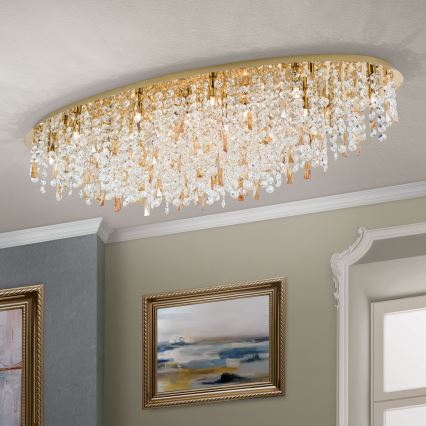 Vägglampa i kristall CRYSTALRIVER 21xG9/40W/230V guld