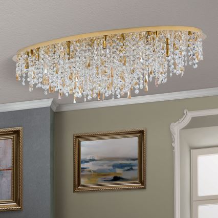 Vägglampa i kristall CRYSTALRIVER 21xG9/40W/230V guld