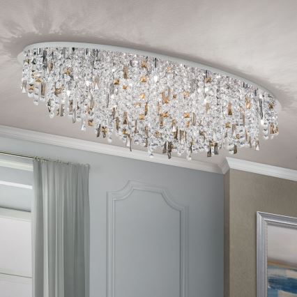 Vägglampa i kristall CRYSTALRIVER 21xG9/40W/230V skinande krom