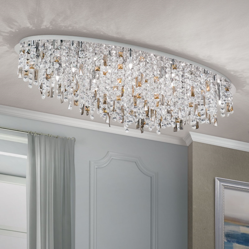 Vägglampa i kristall CRYSTALRIVER 21xG9/40W/230V skinande krom