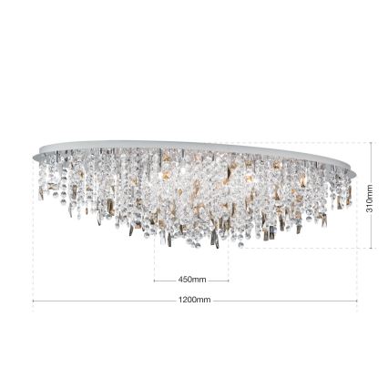 Vägglampa i kristall CRYSTALRIVER 21xG9/40W/230V skinande krom