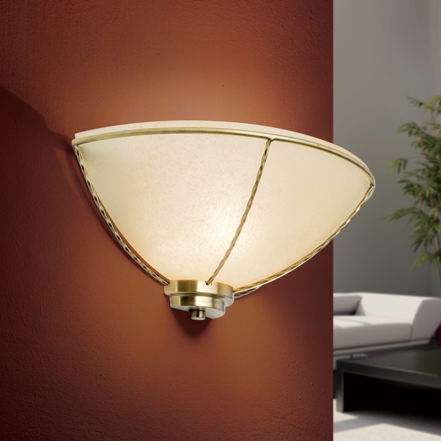 Vägglampa MAURO 1xE27/60W/230V brons