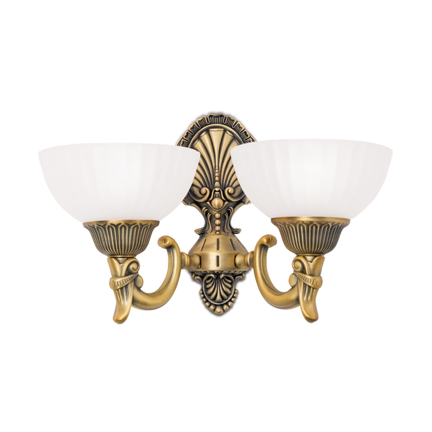 Vägglampa ROCCA 2xE27/60W/230V brons/vit