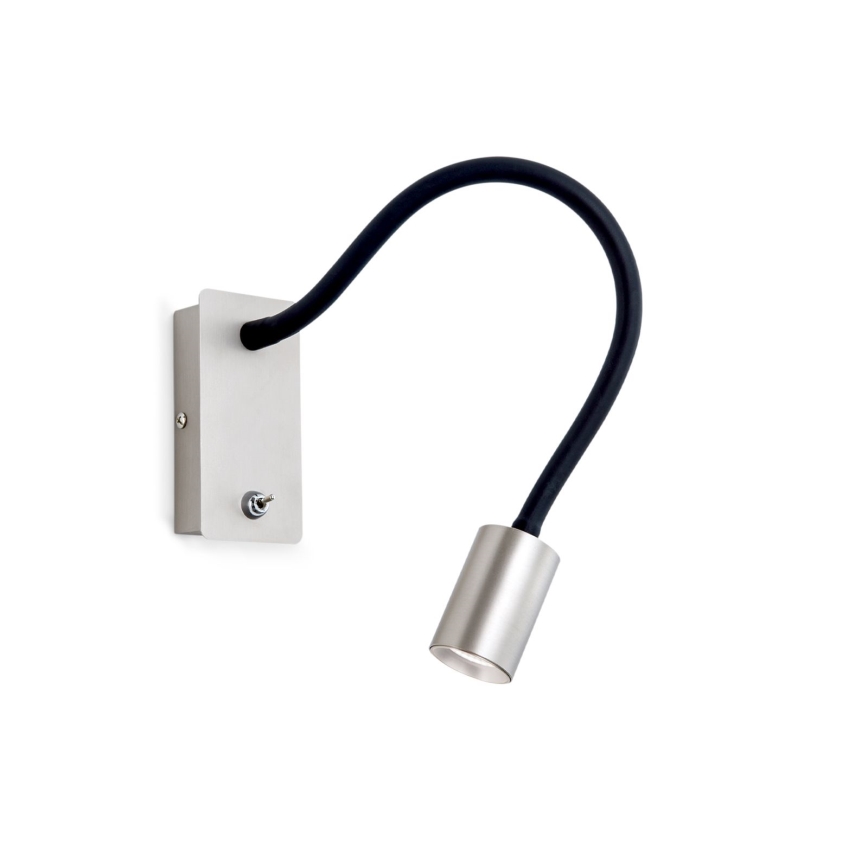 LED Flexibel liten vägg lampa KURT LED/5W/230V silver