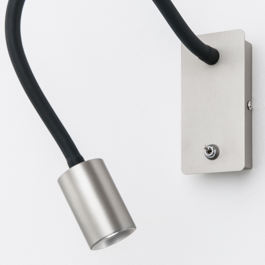 LED Flexibel liten vägg lampa KURT LED/5W/230V silver