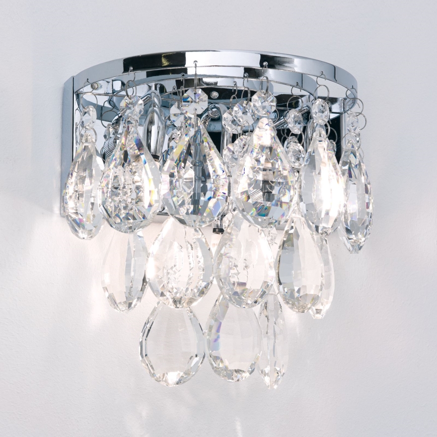 Vägglampa i kristall CELESTE 2xG9/40W/230V skinande krom