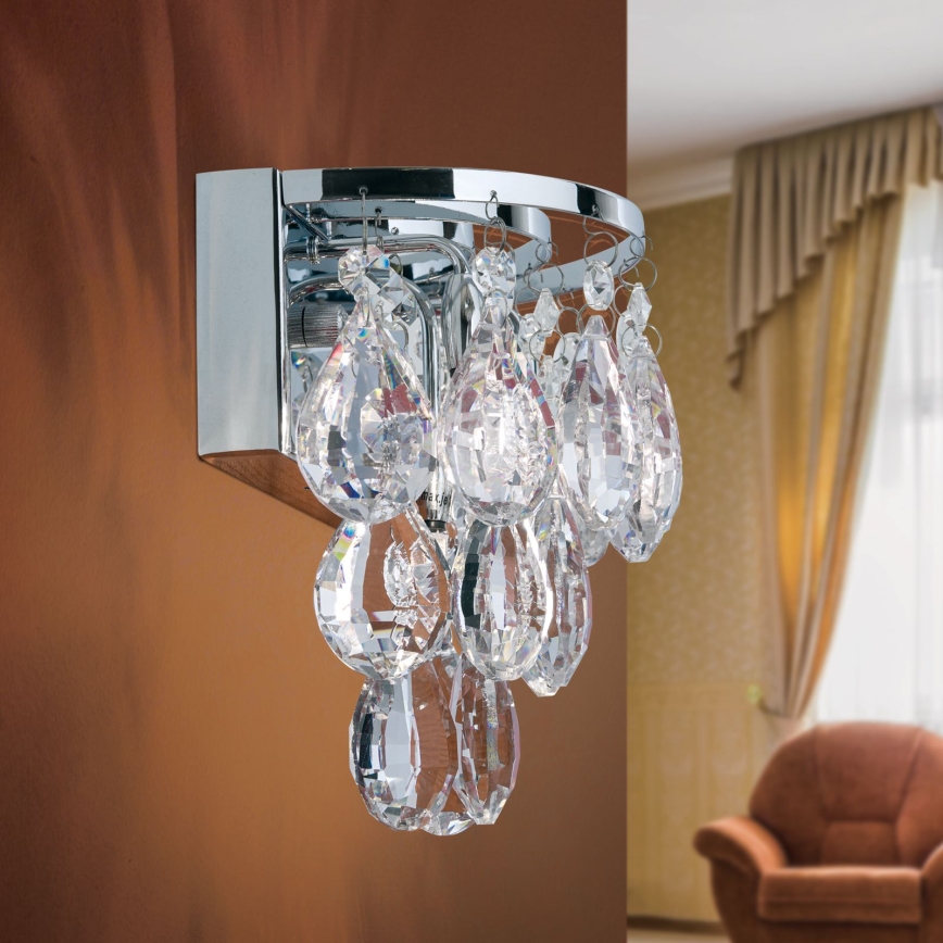 Vägglampa i kristall CELESTE 2xG9/40W/230V skinande krom