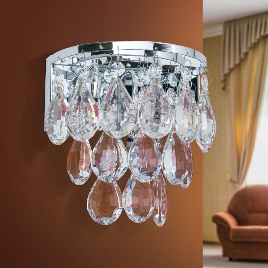 Vägglampa i kristall CELESTE 2xG9/40W/230V skinande krom