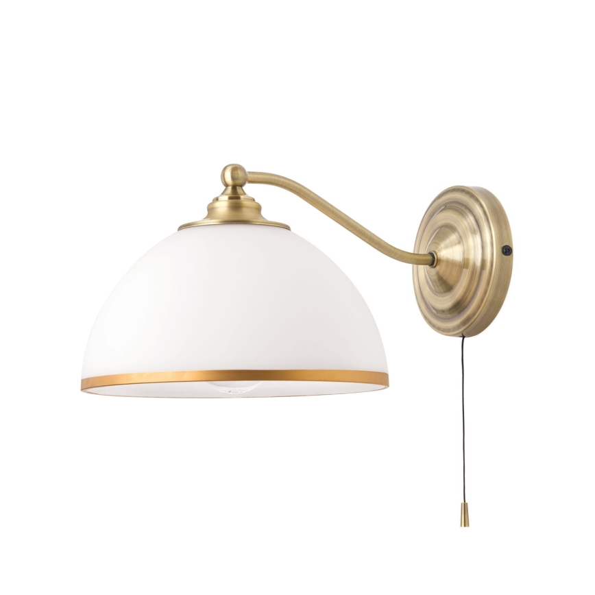 Vägglampa OLD LAMP 1xE27/40W/230V vit/mässing