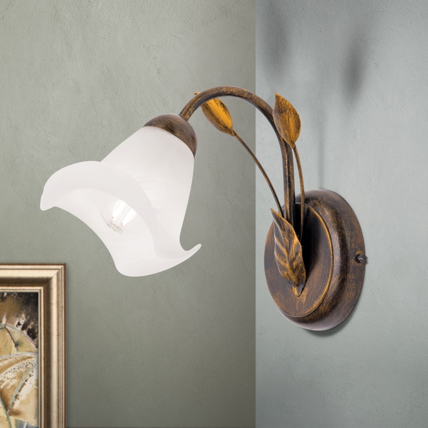 Vägglampa SISI 1xE14/40W/230V brons/patina