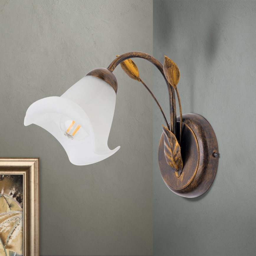 Vägglampa SISI 1xE14/40W/230V brons/patina