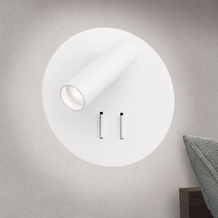 LED väggspotlight LENNY LED/6W/230V + LED/3W vit