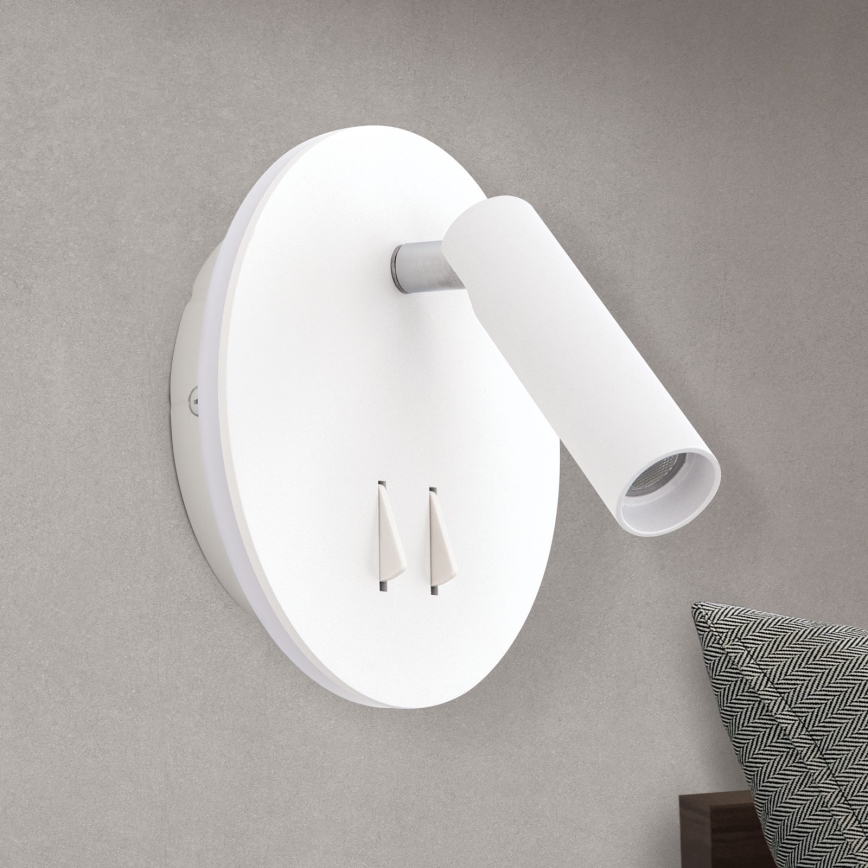 LED väggspotlight LENNY LED/6W/230V + LED/3W vit