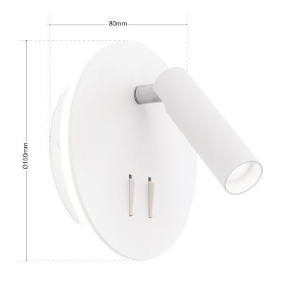 LED väggspotlight LENNY LED/6W/230V + LED/3W vit