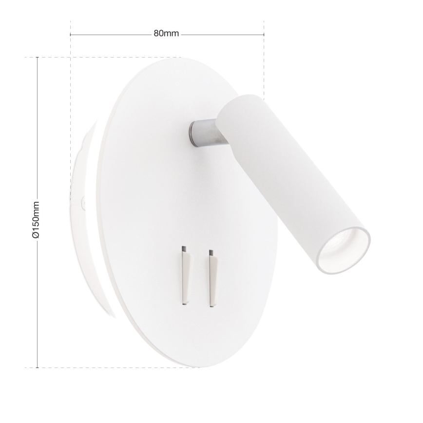 LED väggspotlight LENNY LED/6W/230V + LED/3W vit
