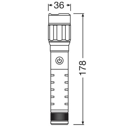 Osram - Dimmbar uppladdningsbar LED-ficklampa LEDINSPECT PRO TORCH 800 LED/8W/3,7V 2200 mAh IP44