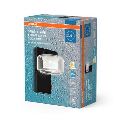 Osram - LED badrumsarmatur ORBIS FLAME LED/5,5W/230V 3000/4000K IP44 svart