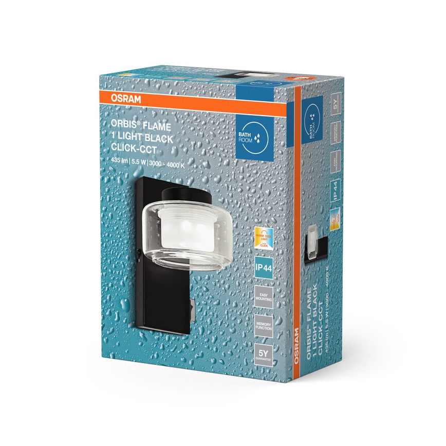 Osram - LED badrumsarmatur ORBIS FLAME LED/5,5W/230V 3000/4000K IP44 svart