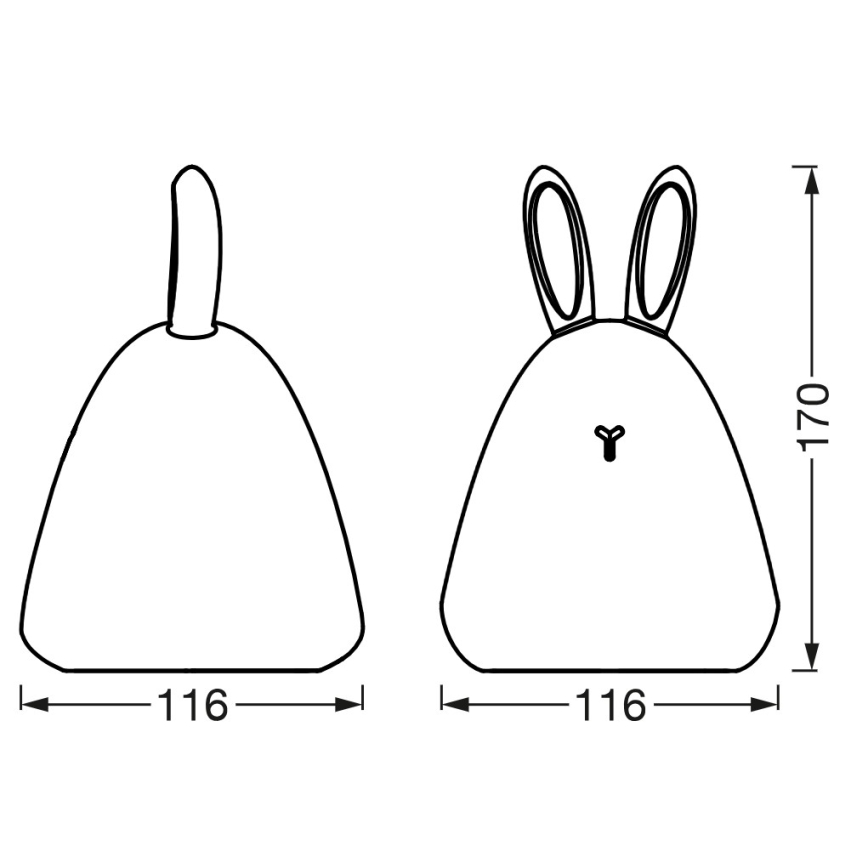 Osram - LED beröringsstyrd nattlampa för barn TOUCH LED/2,5W/5V 1200 mAh kanin