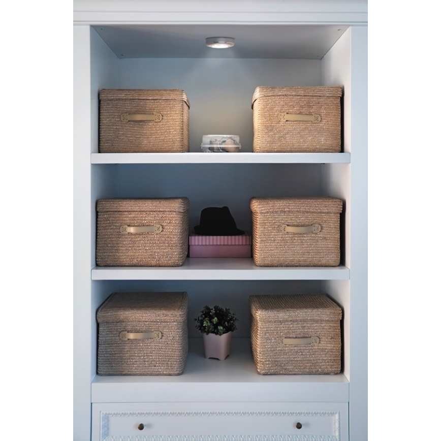 Osram - LED-beröringsstyrd orienteringslampa DOT-IT LED/0,2W/3xAAA Ø 6,8 cm silver