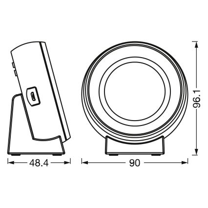 Osram - LED-digitalklocka med bakgrundsbelysning NIGHTLUX LED/0,3W/5V 1000mAh 3000/4000/6500K vit
