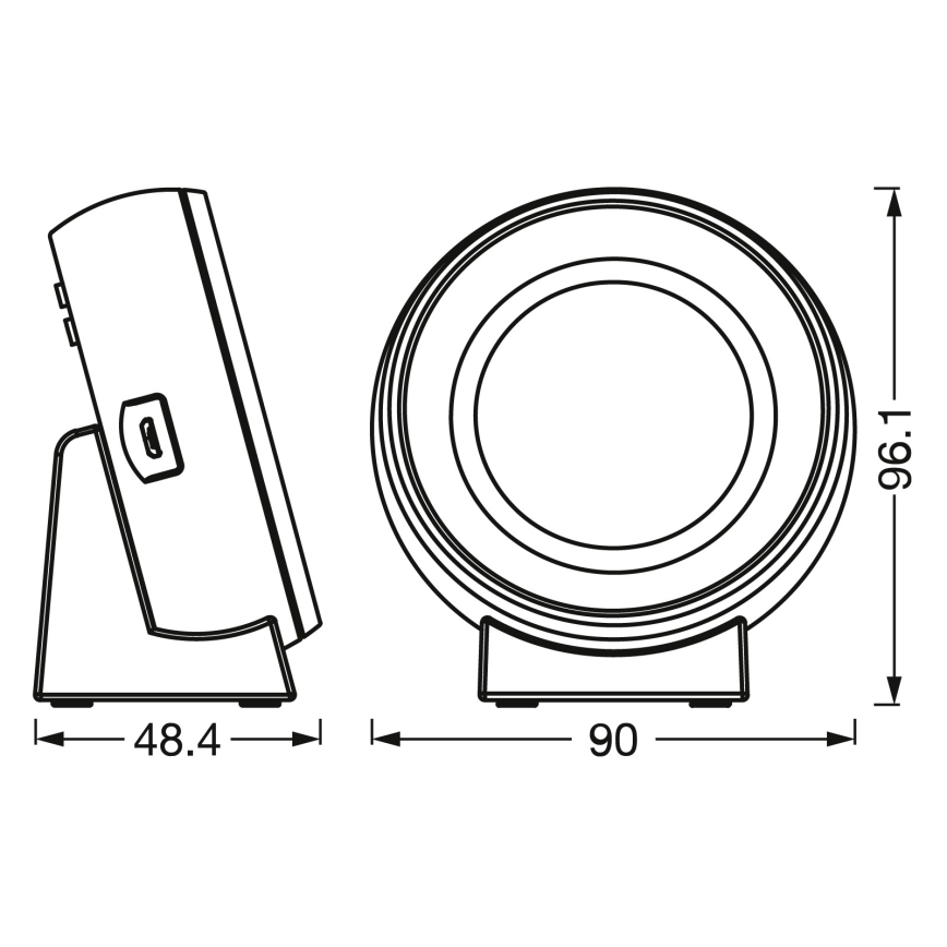 Osram - LED-digitalklocka med bakgrundsbelysning NIGHTLUX LED/0,3W/5V 1000mAh 3000/4000/6500K vit