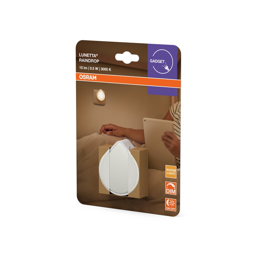Osram - LED Dimmbar nattlampa för vägguttag LUNETTA LED/0,5W/230V