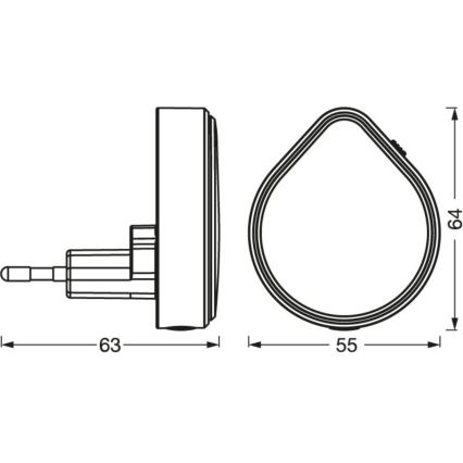 Osram - LED Dimmbar nattlampa för vägguttag LUNETTA LED/0,5W/230V
