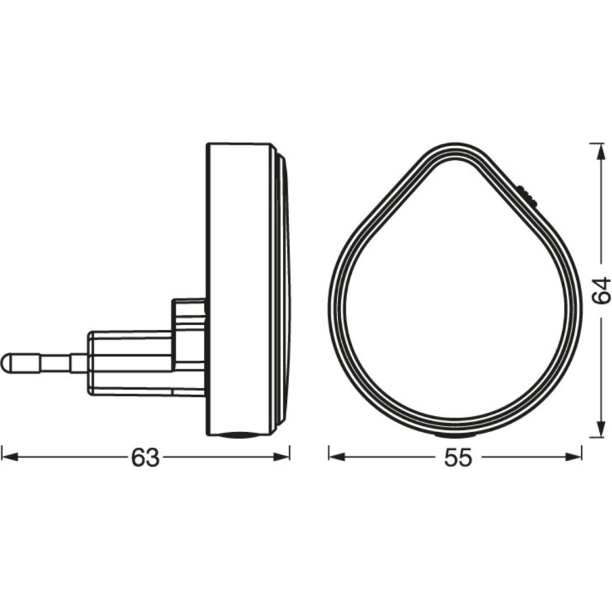 Osram - LED Dimmbar nattlampa för vägguttag LUNETTA LED/0,5W/230V