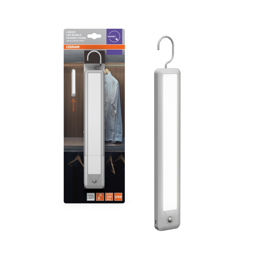 Osram - LED hängande orienteringsarmatur med rörelsesensor MOBILE LED/2,35W/5V 1000 mAh vit