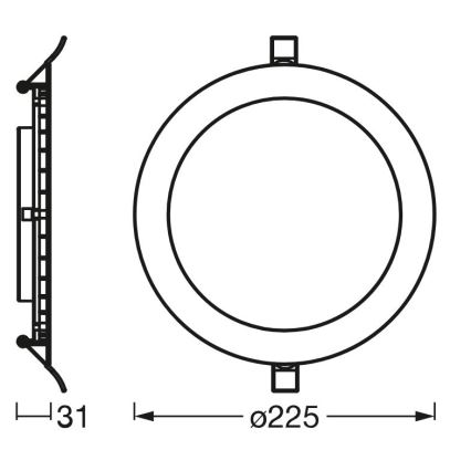 Osram - LED infälld belysning SLIM LED/22W/230V 3000K