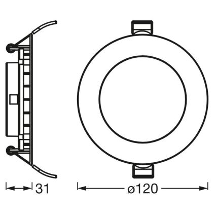 Osram - LED infälld takarmatur SLIM LED/8W/230V 6500K Ø 12 cm