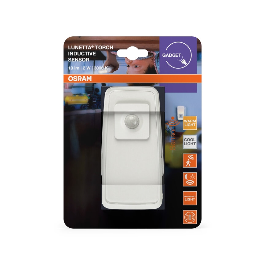 Osram - LED nattlampa för vägguttag med sensor LUNETTA LED/2W/230V