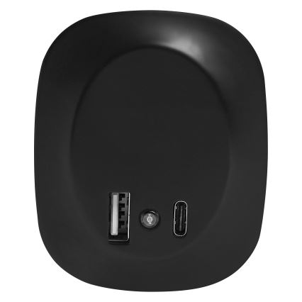 Osram - LUNETTA LED nattlampa för vägguttag med sensor och USB, 12,5W/230V, svart