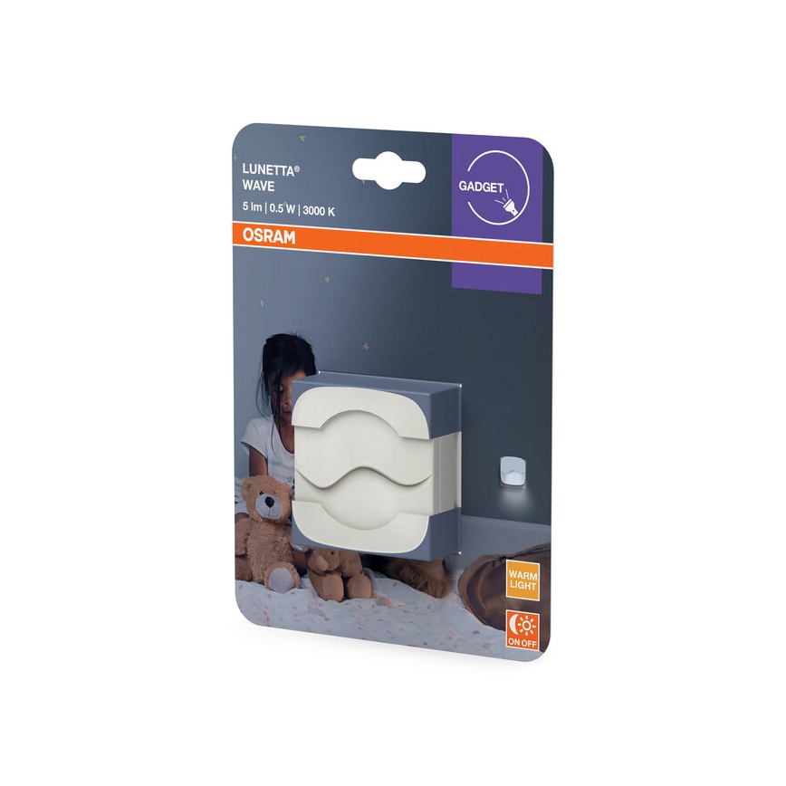 Osram - LED-nattlampa för vägguttag med skymningssensor LUNETTA LED/0,5W/230V