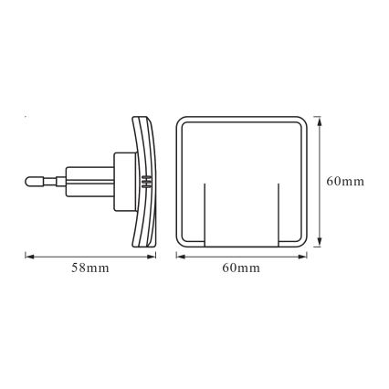 Osram - LED-nattlampa med sensor LUNETTA LED/0,3W/230V vit