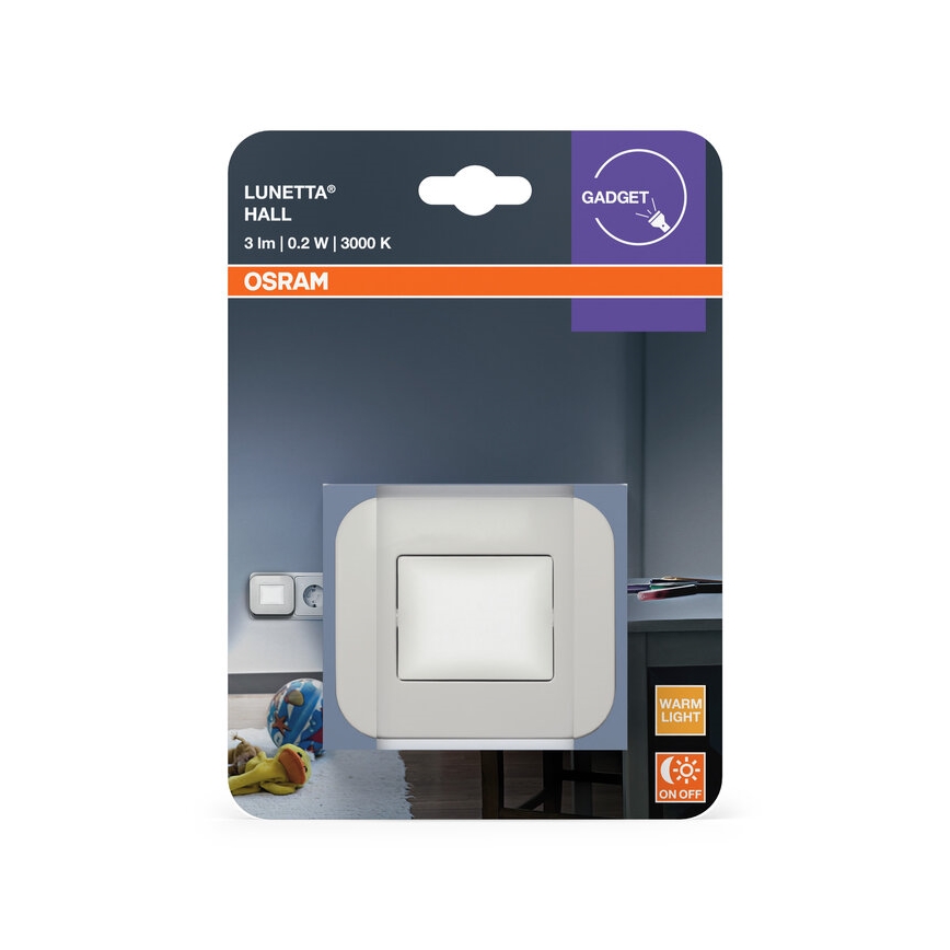 Osram - LED-nattlampa med skymningssensor LUNETTA LED/0,2W/230V