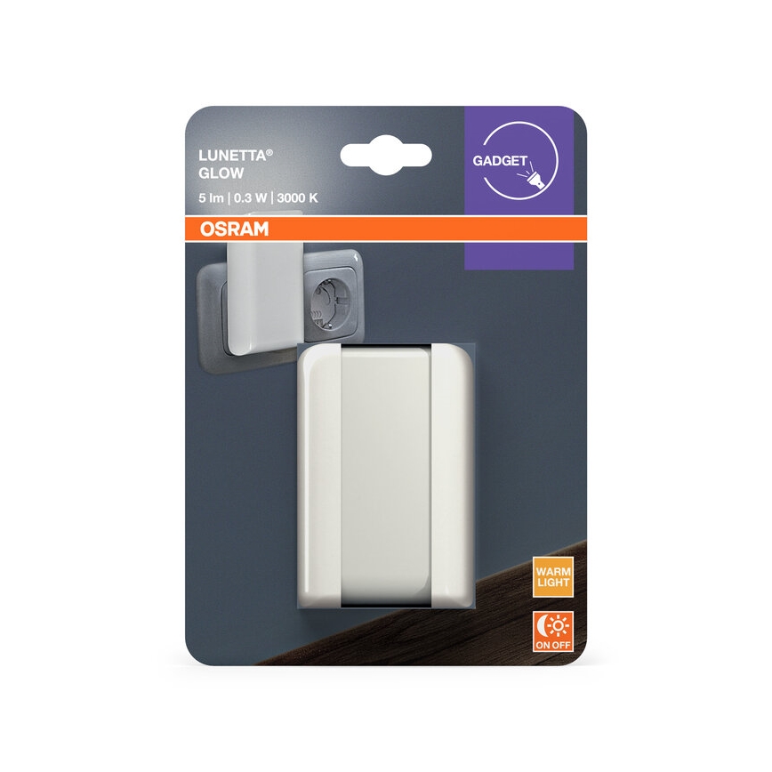 Osram - LED-nattlampa med skymningssensor LUNETTA LED/0,3W/230V