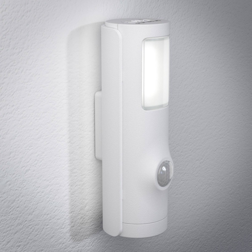 Osram - LED-orienteringslampa med rörelse- och skymningssensor NIGHTLUX LED/0,35W/3xAAA IP54 vit
