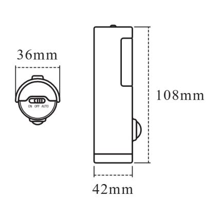 Osram - NIGHTLUX LED-orienteringslampa med sensor LED/0,35 W/3xAAA IP54, silver