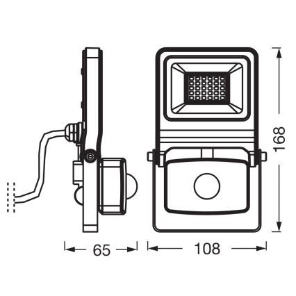 Osram - LED-reflektor med sensor ENDURA LED/20W/230V 4000K IP44