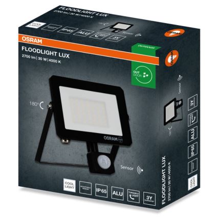Osram - LED-reflektor med sensor FLOODLIGHT LED/30W/230V 4000K IP65