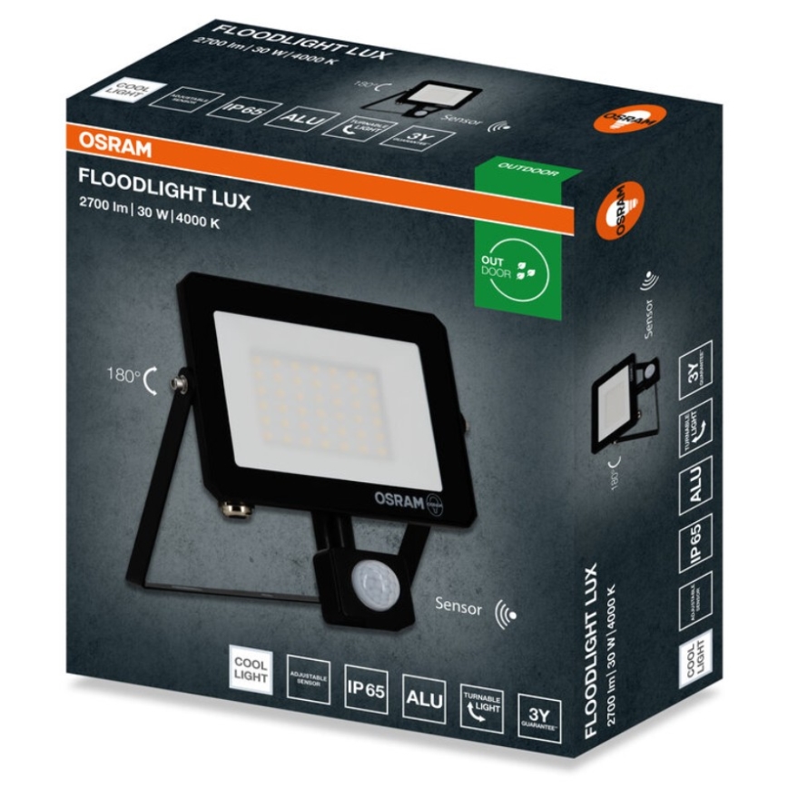 Osram - LED-reflektor med sensor FLOODLIGHT LED/30W/230V 4000K IP65