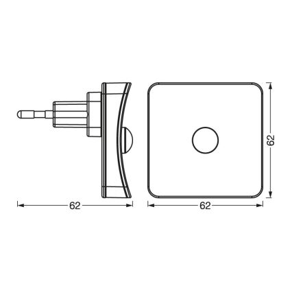Osram - LED RGB nattlampa för vägguttag med sensor LUNETTA LED/0,3W/230V