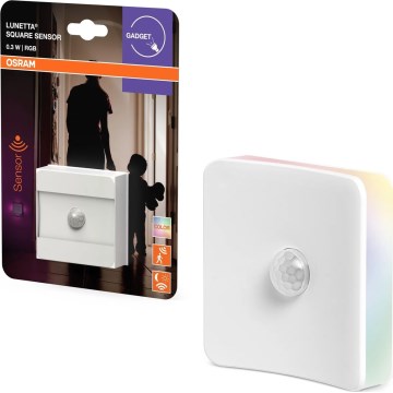 Osram - LED RGB nattlampa för vägguttag med sensor LUNETTA LED/0,3W/230V