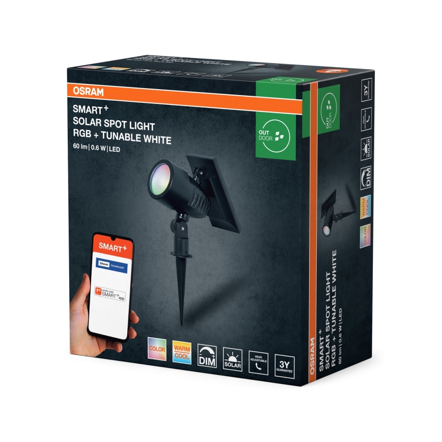 Ledvance - LED RGBW Dimbar solcellslampa SMART+ SOLAR LED/0,6W/3,7V 2000 mAh 3000-6500K IP44