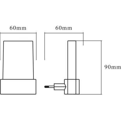 Osram - LED RGBW nattlampa med sensor LUNETTA LED/0,28W/230V