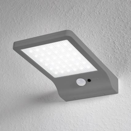 Osram - LED-solcellsvägglampa med sensor DOORLED LED/3W/3,3V 2000 mAh IP44 silver