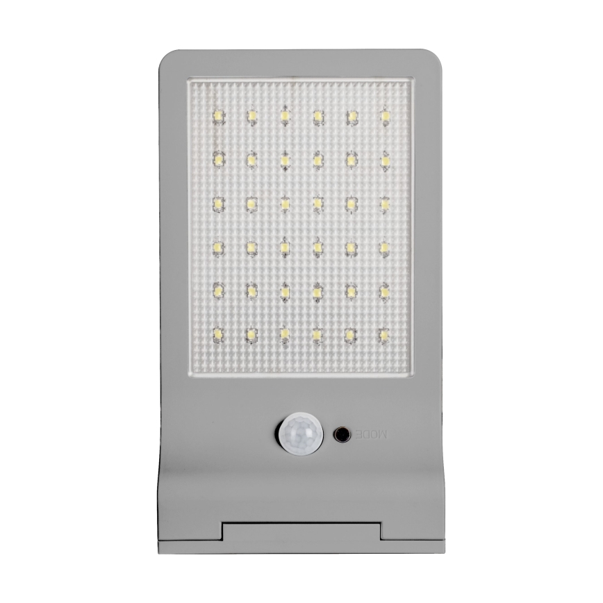 Osram - LED-solcellsvägglampa med sensor DOORLED LED/3W/3,3V 2000 mAh IP44 silver